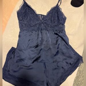 Victoria's Secret Blue Lace Cami & Shorts Set